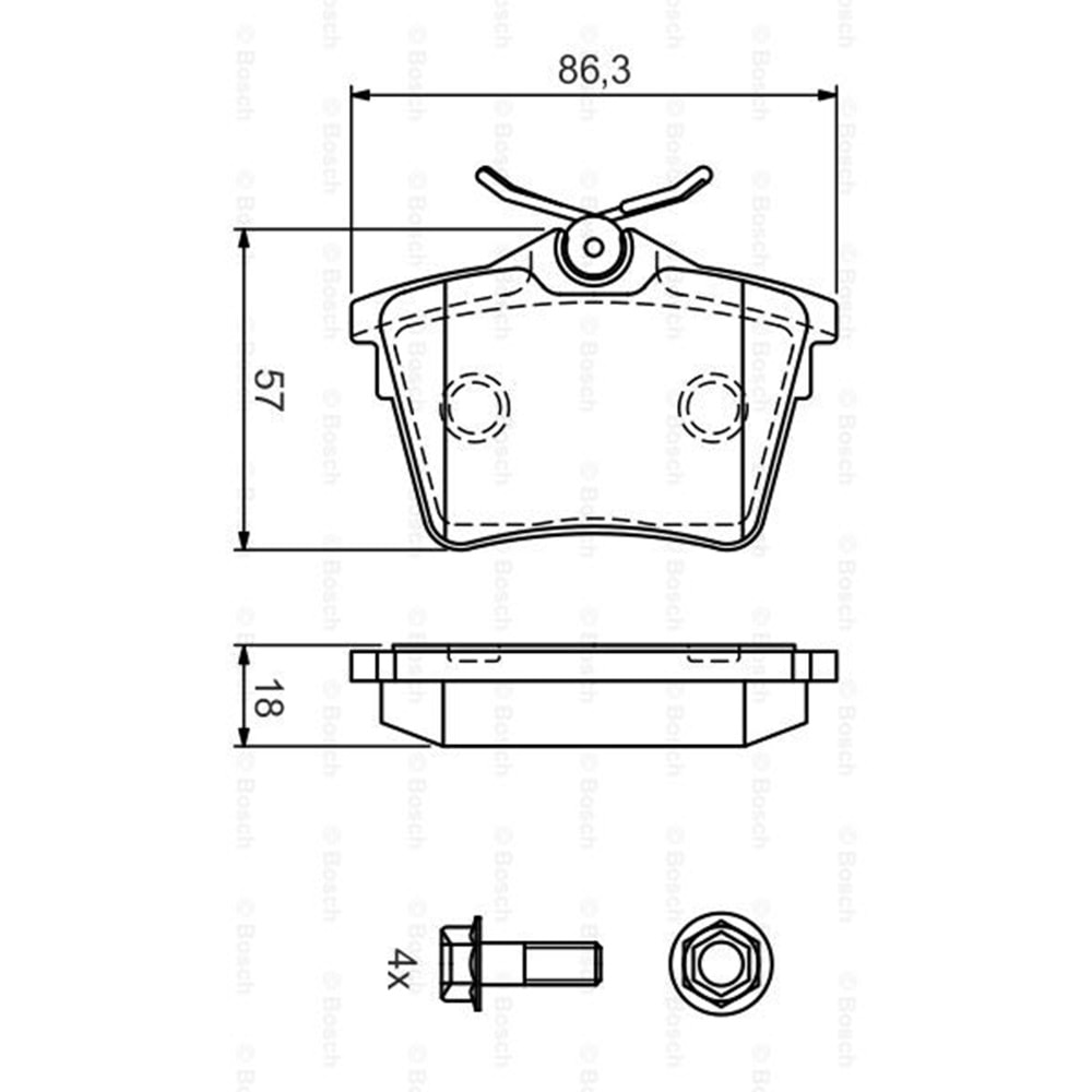 Disk Balata Peugeot 407, Citroen C5 Arka - Bosch