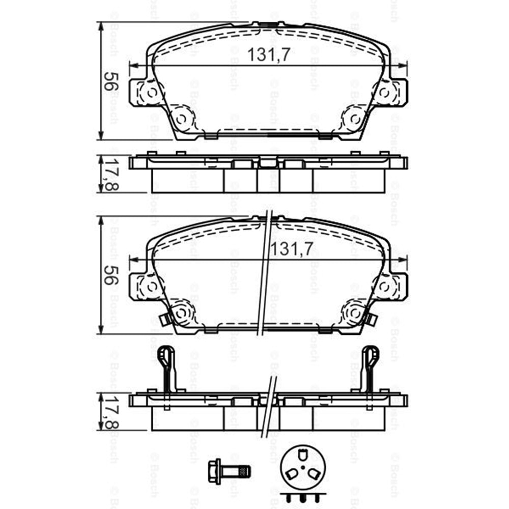 Disk Balata Honda Civic VIII Ön - Bosch