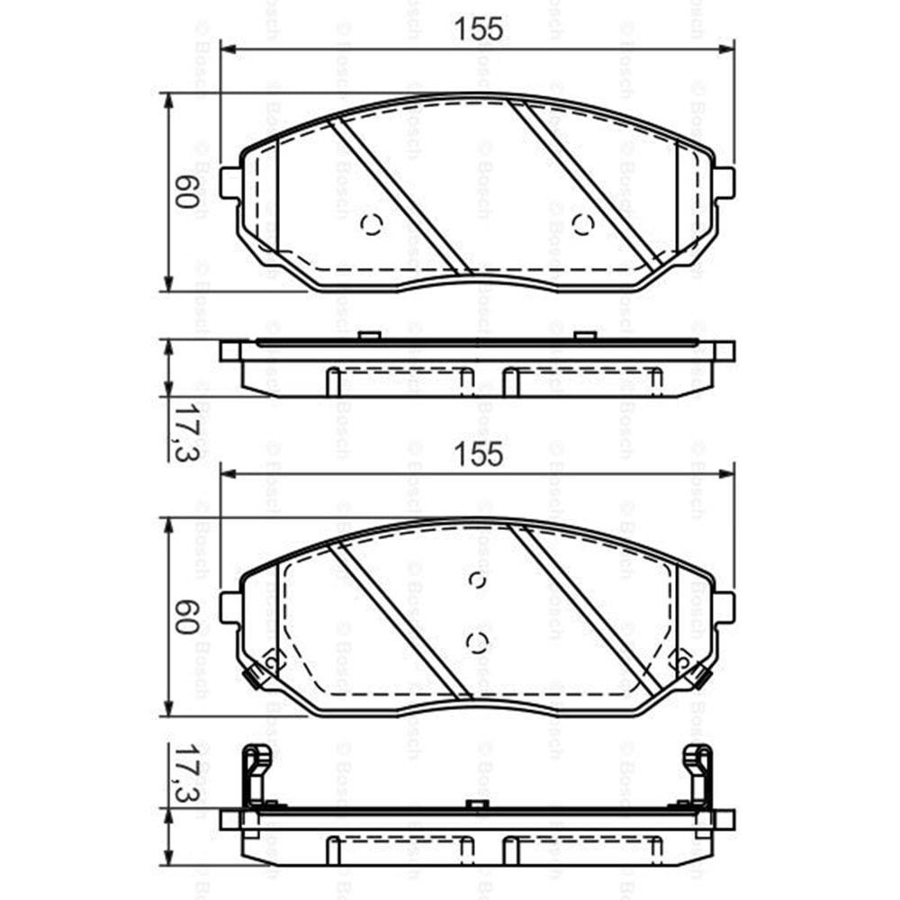 Disk Balata Kia Sorento I 02-09 Ön - Bosch