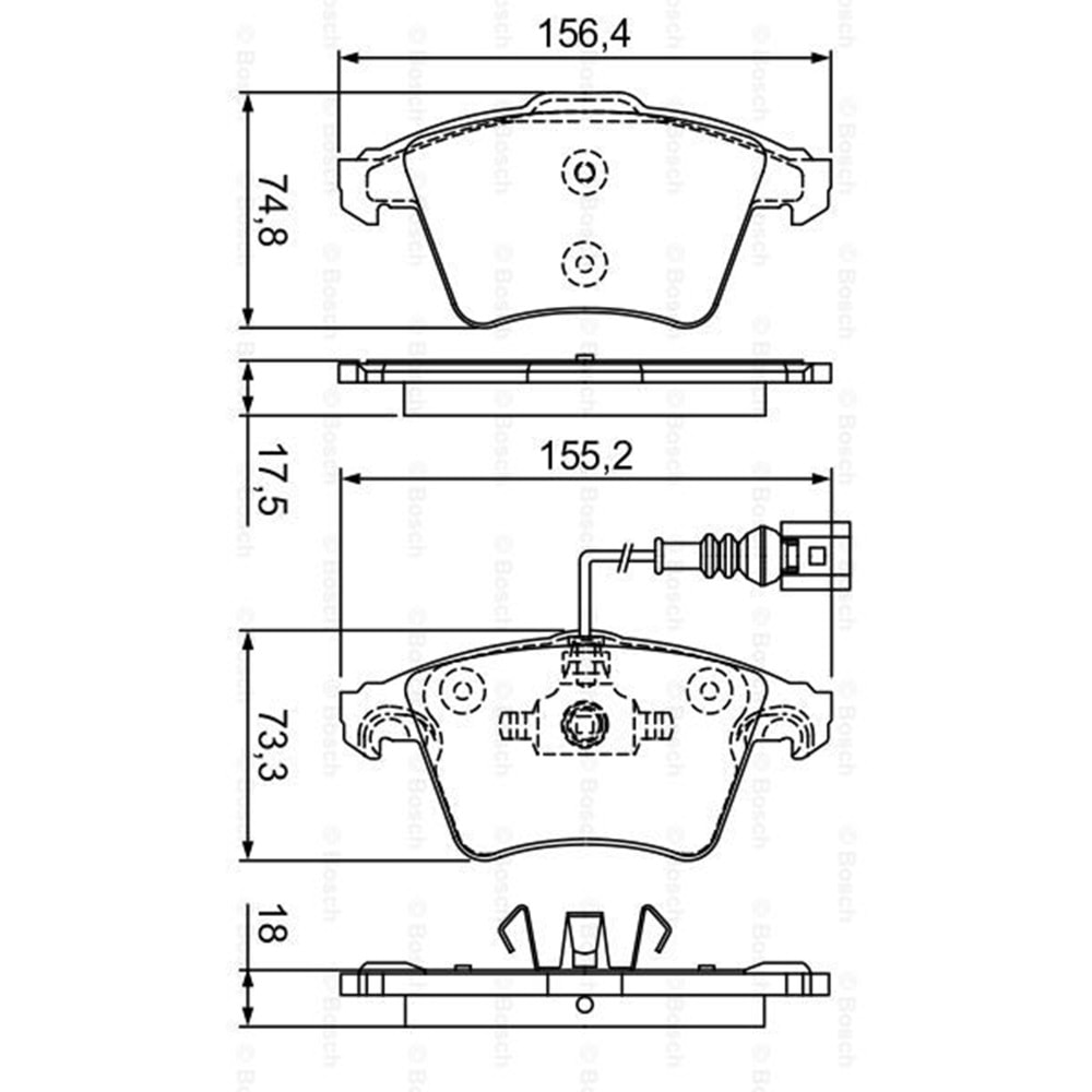 Disk Balata Vw T5 İNCE TİP Ön - Bosch