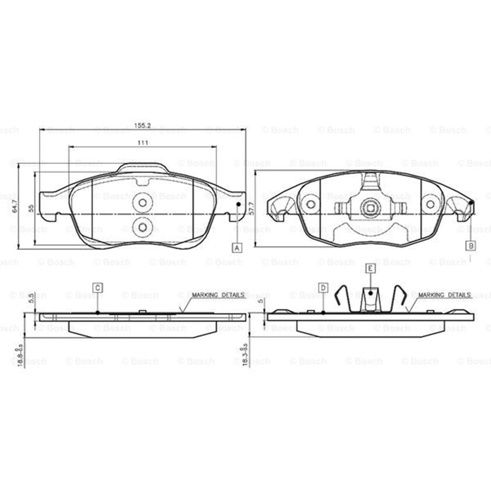 Disk Balata Peugeot Partner, Citroen C4, Berlingo Ön - Bosch