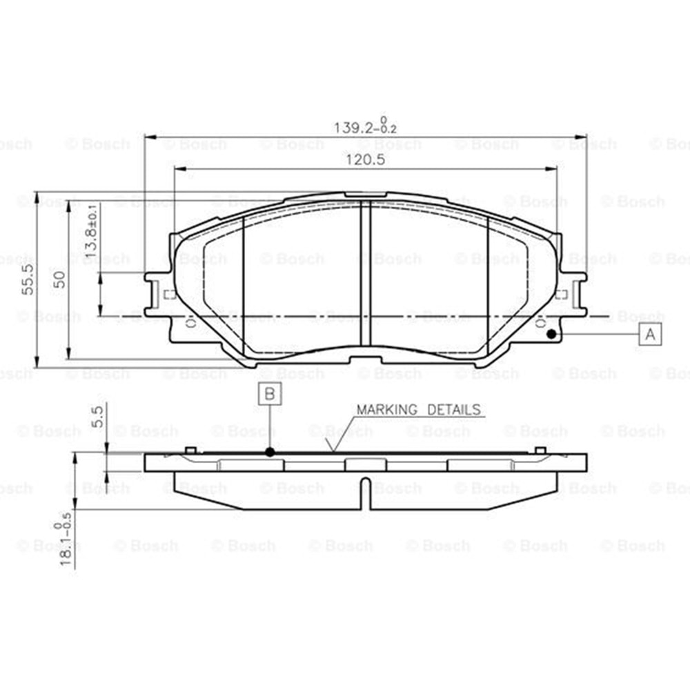 Disk Balata Toyota Corolla, Auris Ön - Bosch