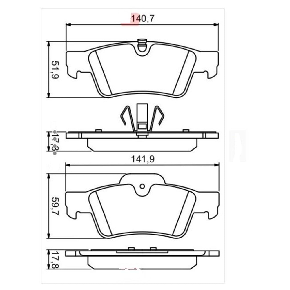 Disk Balata Mercedes-Benz Arka - Bosch