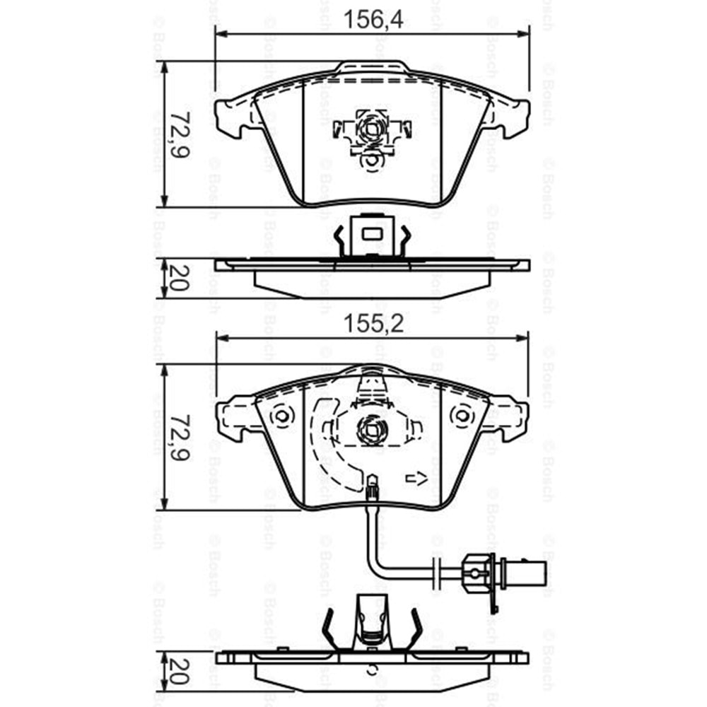 Disk Balata Vw Audi A 4, A 8 Fişli Ön - Bosch