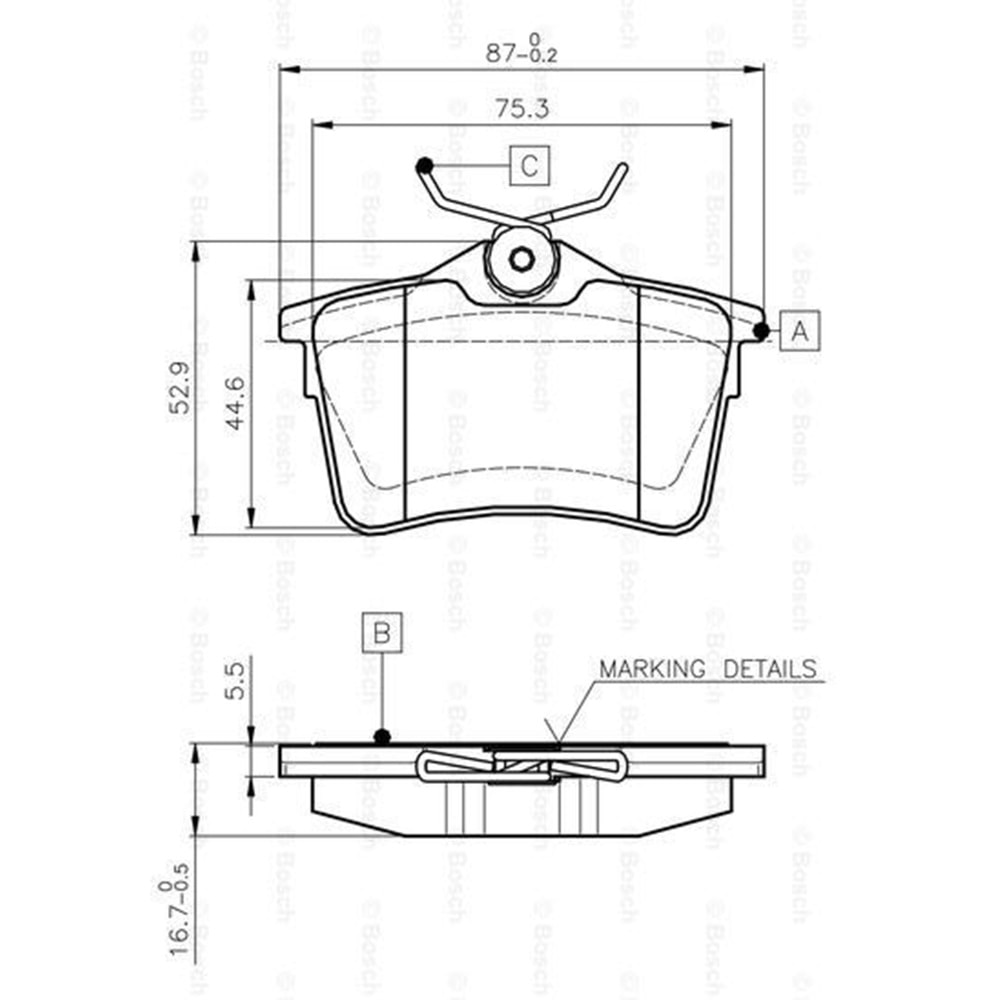 Disk Balata Peugeot Partner, 308, Citroen Berlingo Arka - Bosch