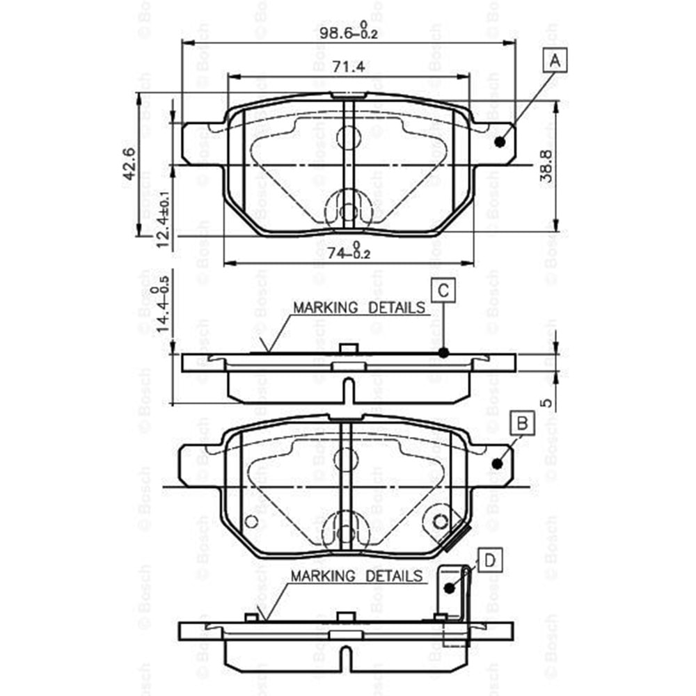 Disk Balata Toyota Auris, Corolla, Yaris Arka - Bosch