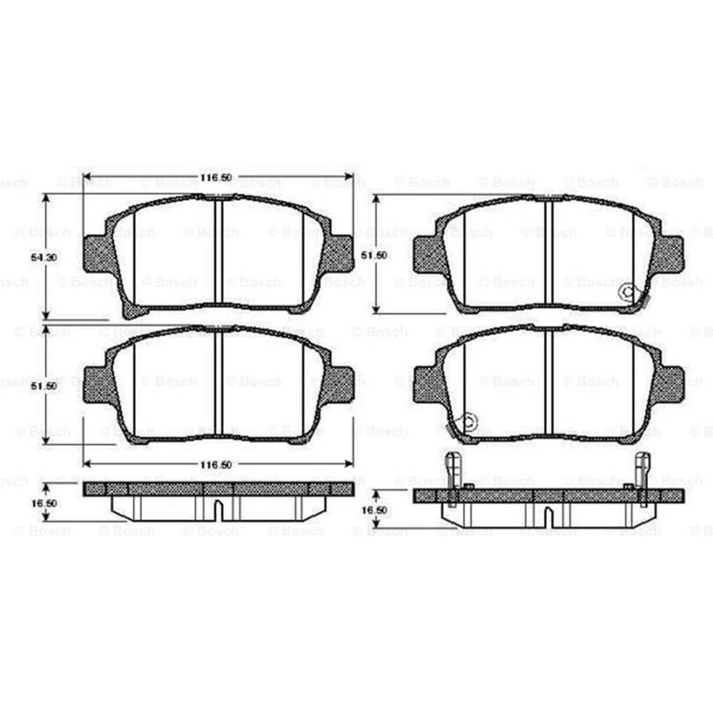 Disk Balata Toyota Corolla, Celica, Yaris Ön - Bosch