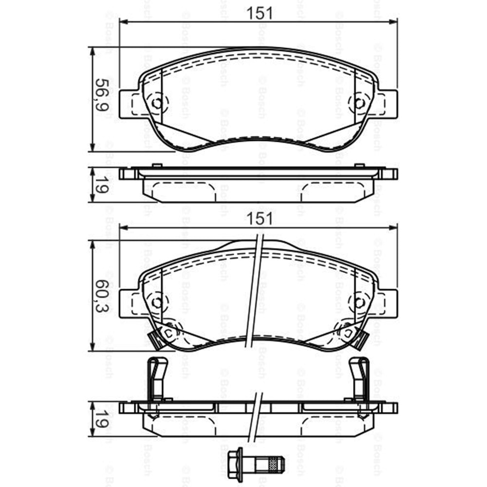 Disk Balata Honda CR-V III, CR-V IV Ön - Bosch