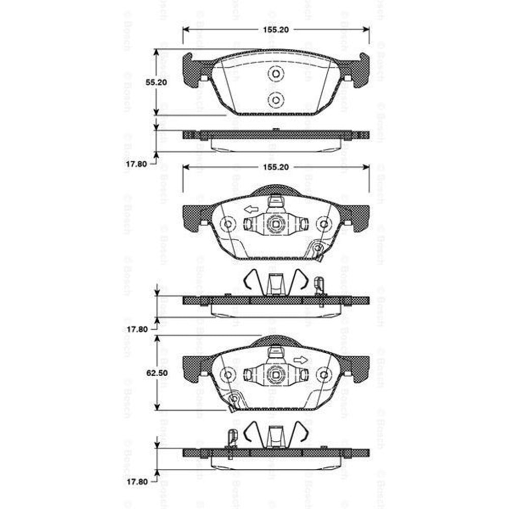 Disk Balata Honda Accord VIII Ön - Bosch