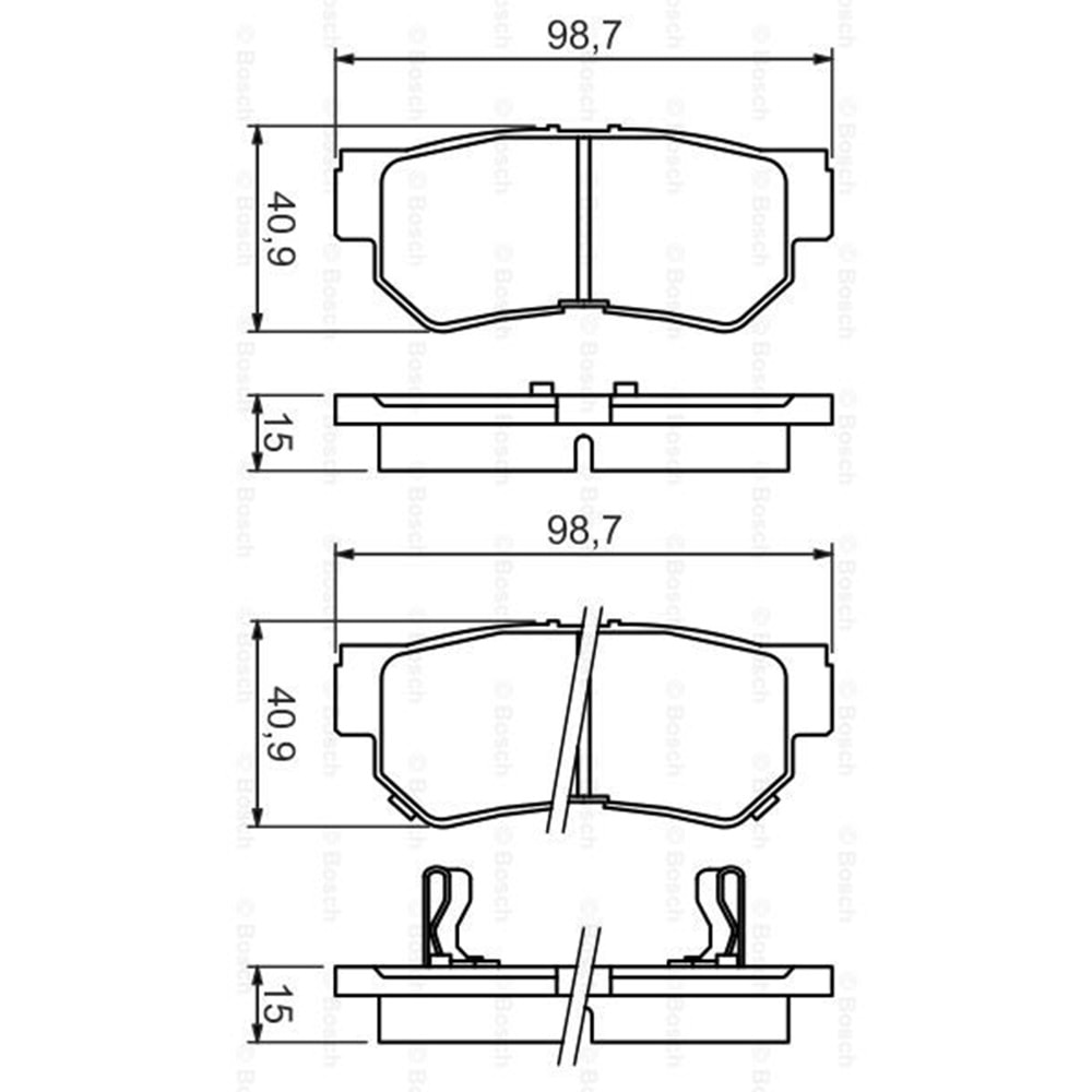 Disk Balata Hyundai Santa Fe, Sonata, Kia Sportage Arka - Bosch