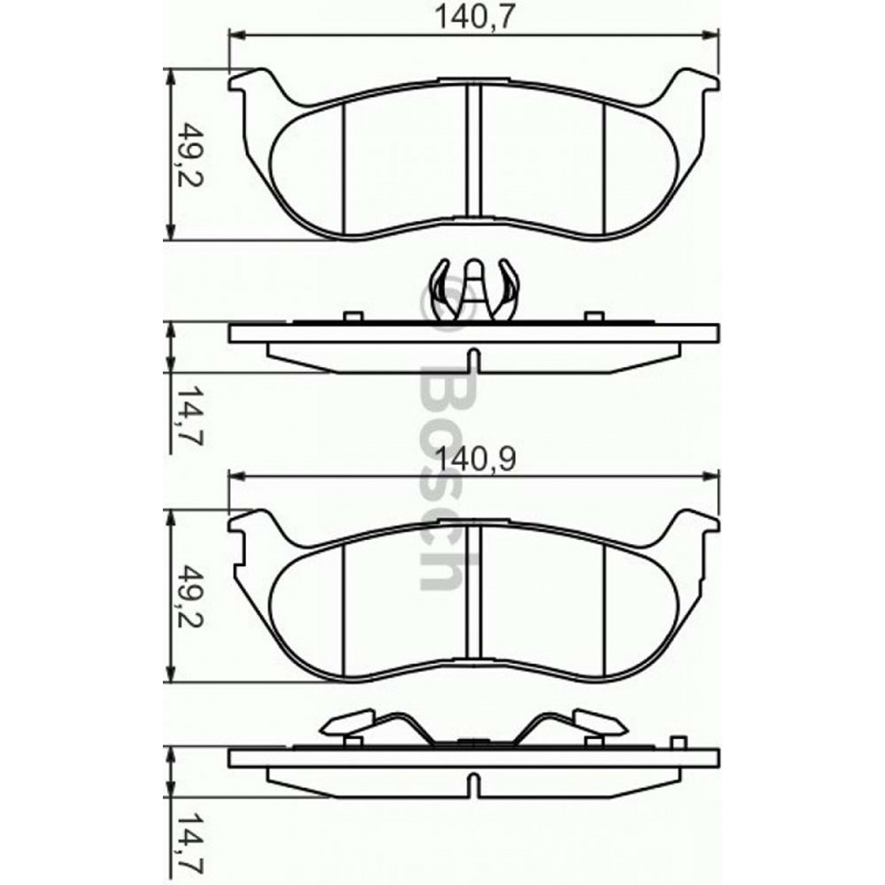 Disk Balata Cherokee 01-08, Wrangler II 96-08 Arka - Bosch