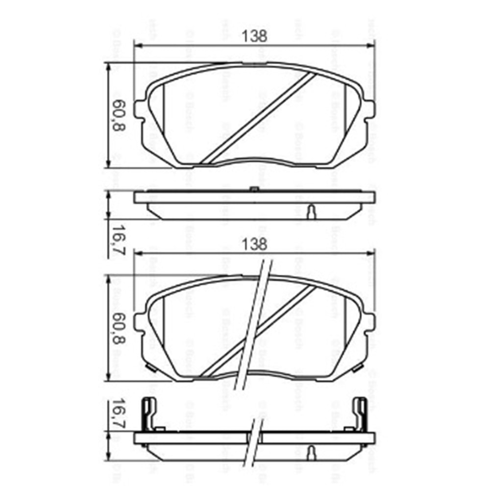 Disk Balata Hyundai İX35, İ40, Kia Carens, Sportage Ön - Bosch