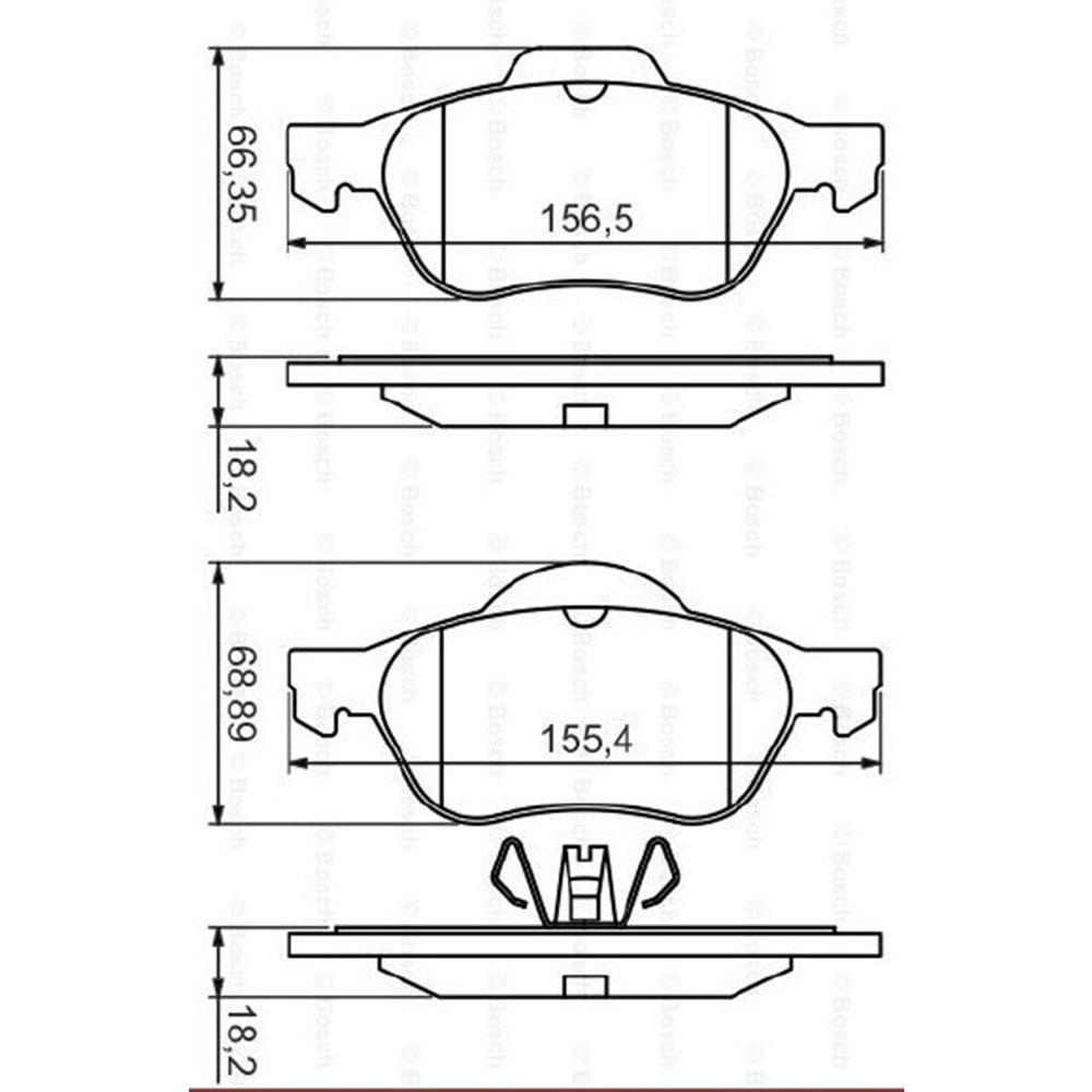 Disk Balata Renault Megane II Ön - Bosch