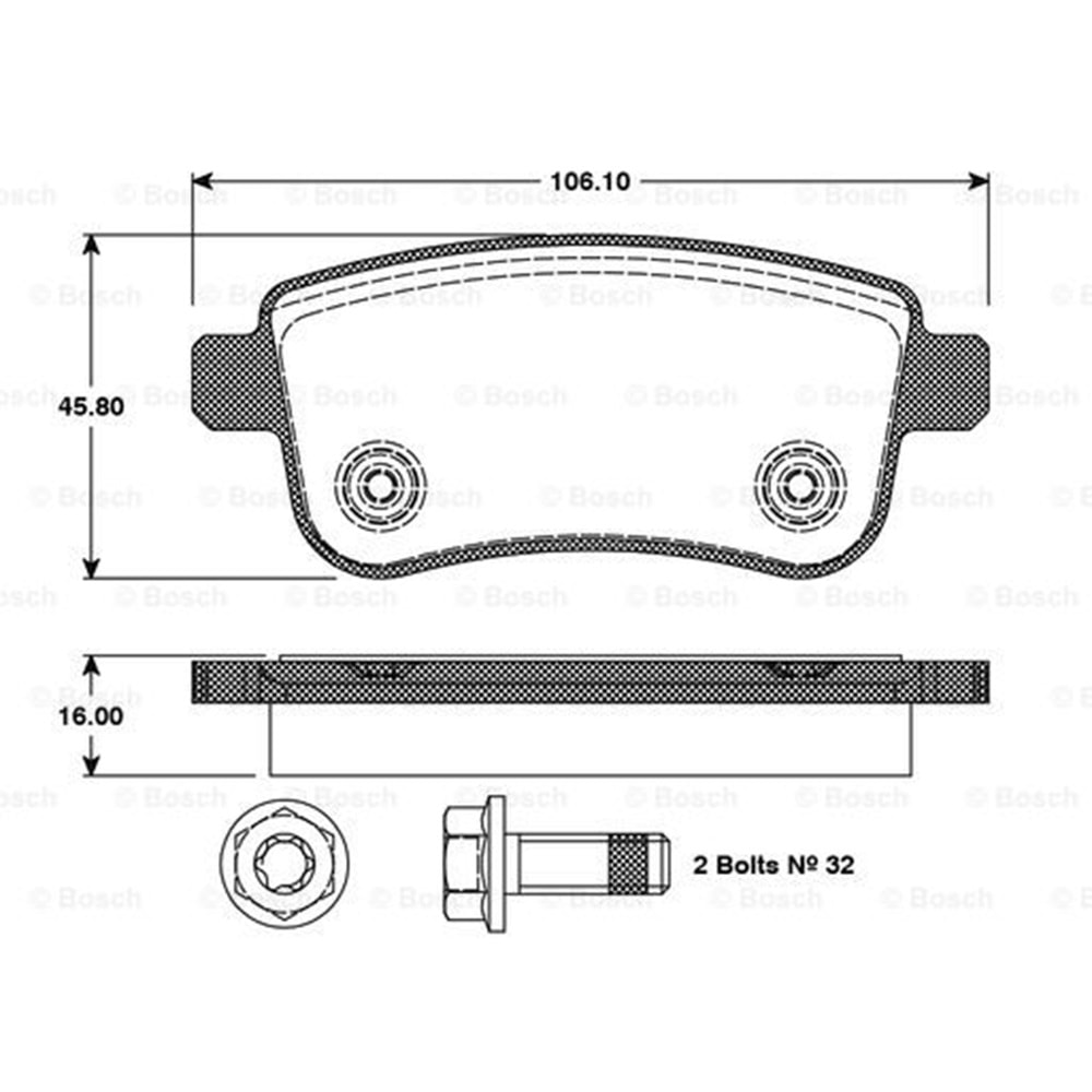 Disk Balata Renault Megane III, Scenic Arka - Bosch