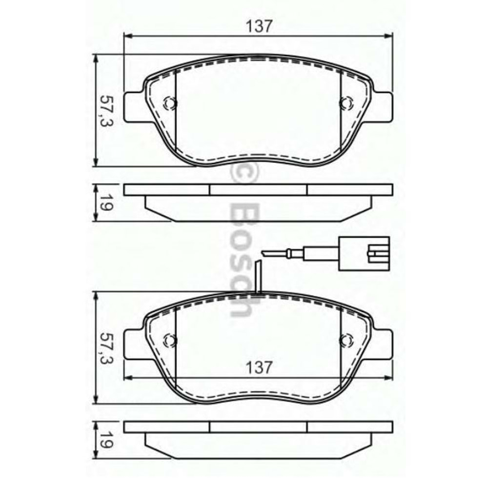 Disk Balata Fiat Punto, Linea, Doblo, Opel Corsa D Ön (Çift Fişli) - Bosch