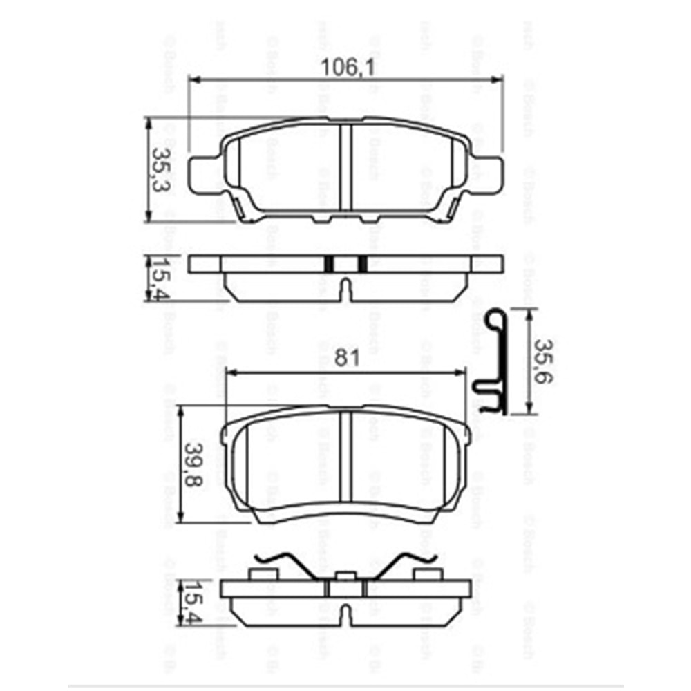 Disk Balata Mitsubishi Lancer-Dodge Caliber Arka - Bosch