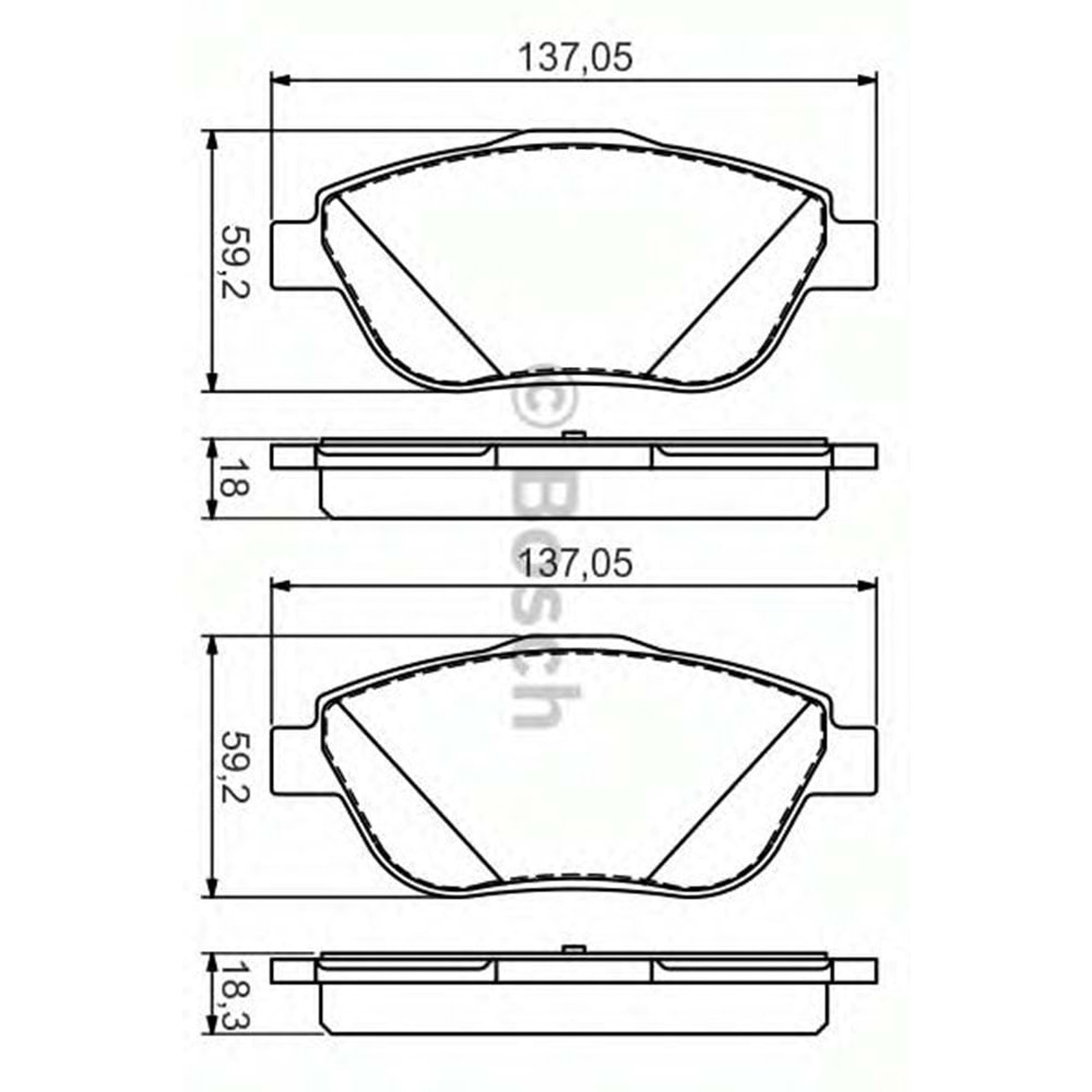 Disk Balata Peugeot 2008, Citroen C3, Opel Crossla, DS 3 Ön - Bosch