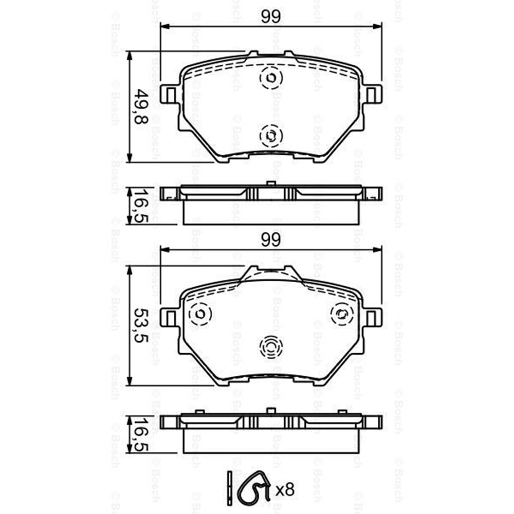 Disk Balata Citroen C4, Berlingo, Peugeot 308, 508, 3008 Arka - Bosch