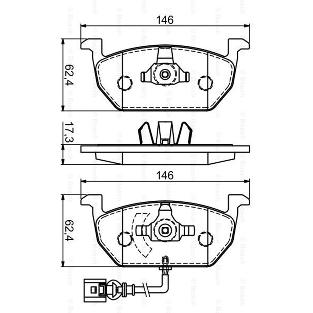 Disk Balata Vw Golf, Audi A3, Seat Leon, Skoda Octavia Ön - Bosch