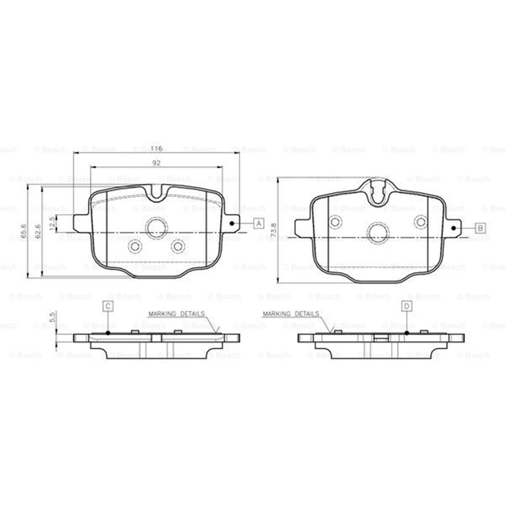 Disk Balata Bmw 6 COUpE, Bmw 5 Serisi F10 13>, X3 19>, X4 19> Arka - Bosch