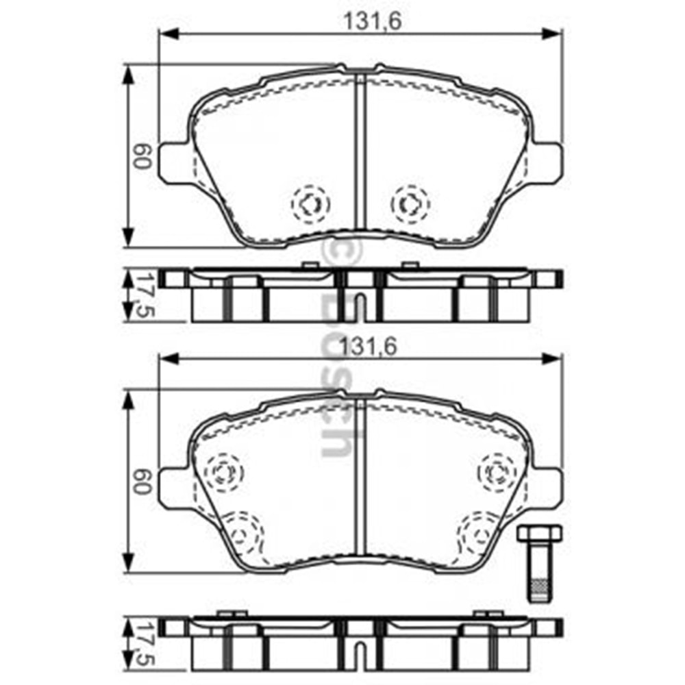 Disk Balata Ford Tourneo Courıer, Fiesta, B-MAX Ön - Bosch