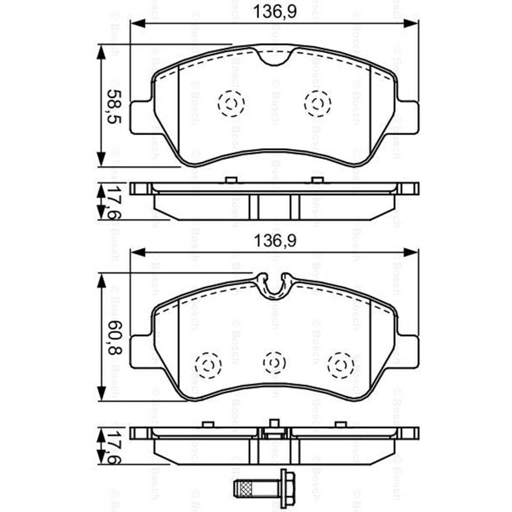 Disk Balata Ford Tourneo Custom (V362) 2.2 TDCI 12> Arka - Bosch