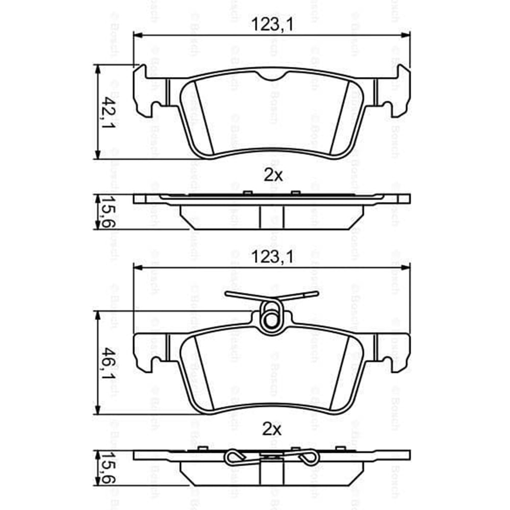 Disk Balata Peugeot 308 II 1.6 HDI 14-, 308 SW II Arka - Bosch