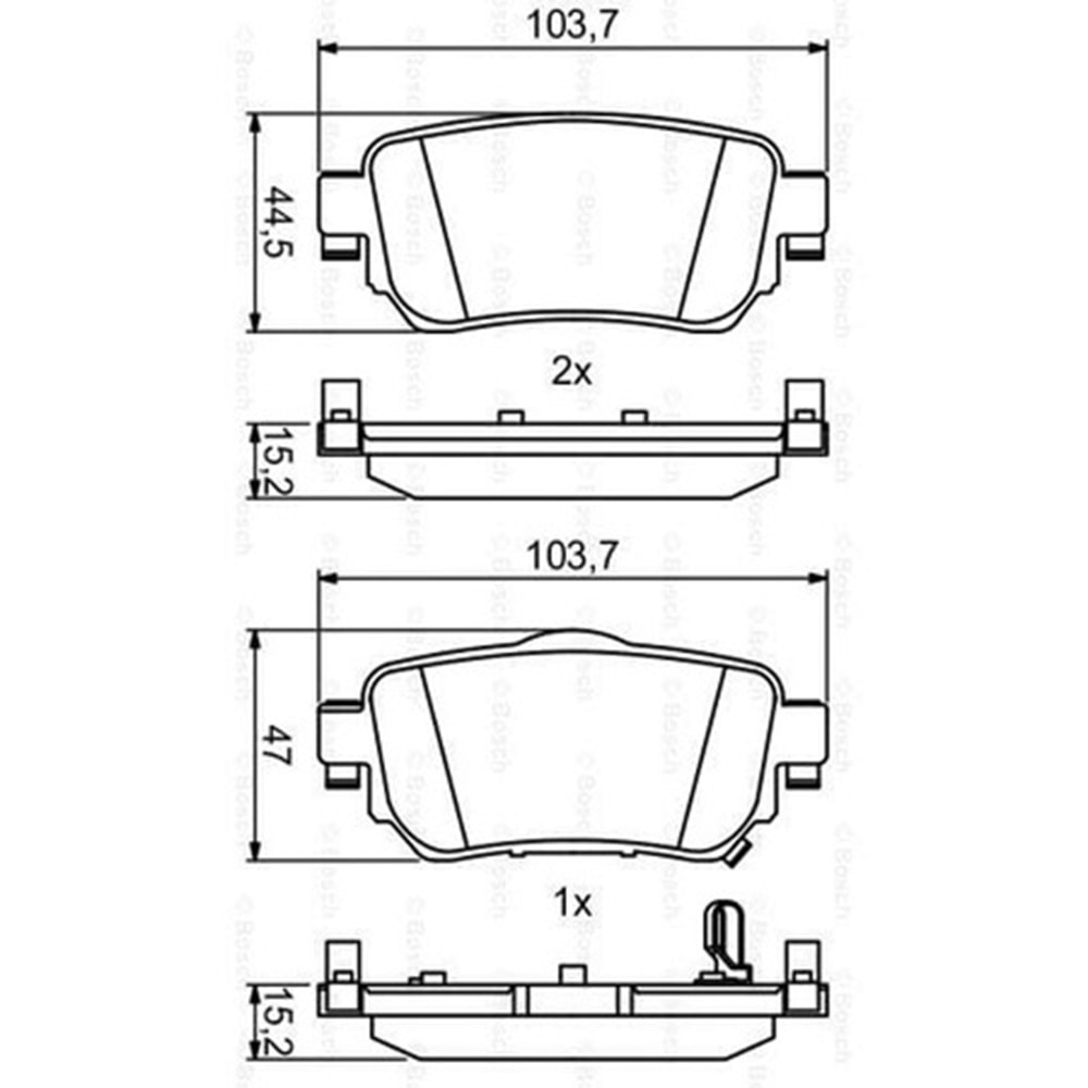 Disk Balata Renault Kadjar, Nissan X-Trail, Qashqai Arka - Bosch