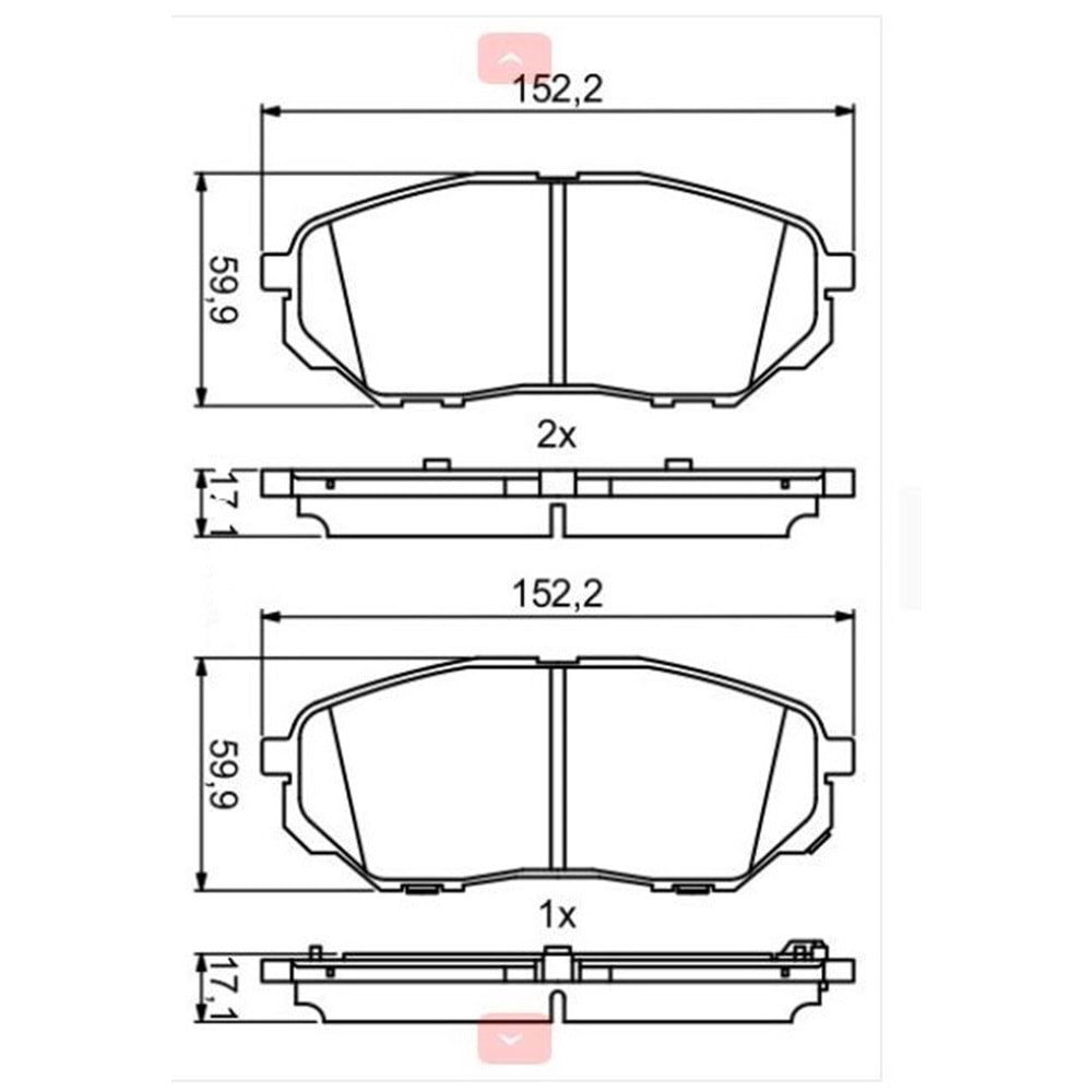 Disk Balata Kia Sorento, Hyundai Santa Fe Ön (Saclı) - Bosch