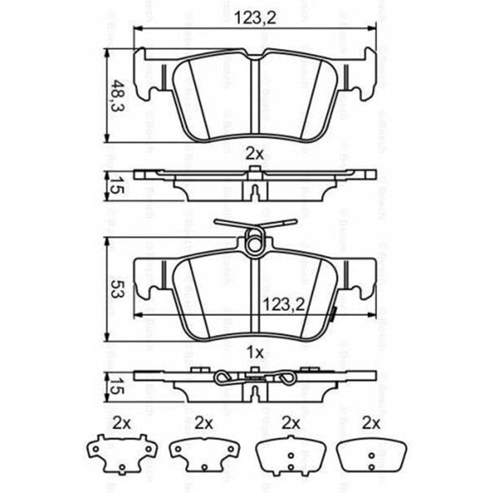 Disk Balata Ford Mondeo V, EDGE, Focus IV, S-MAX Arka - Bosch