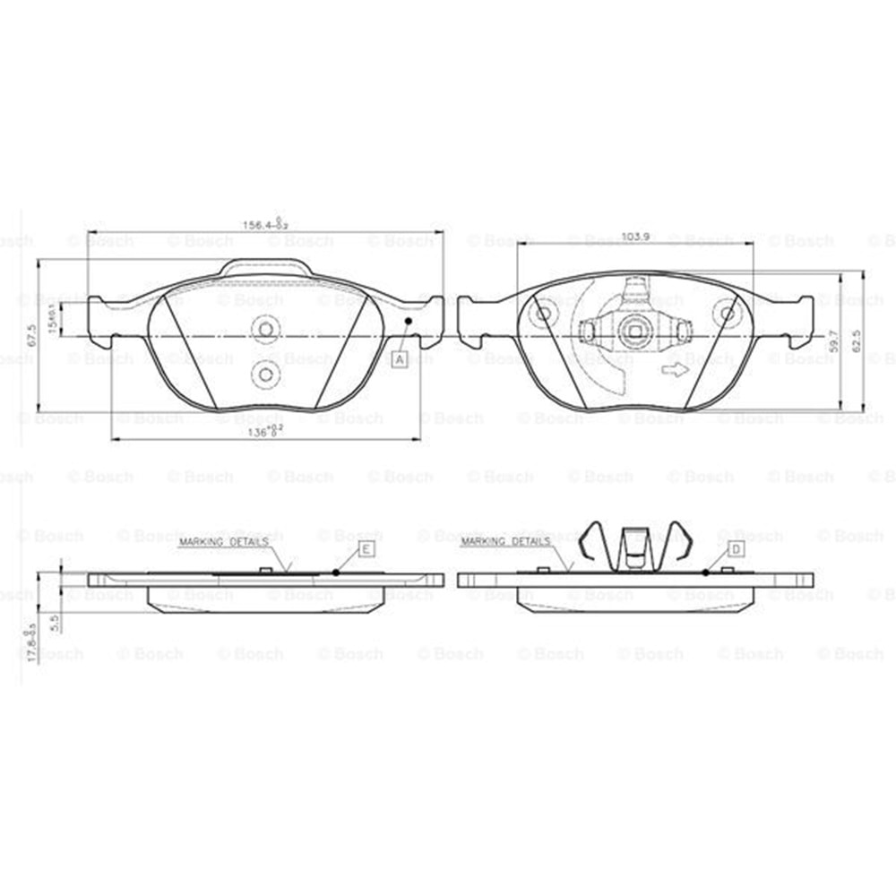 Disk Balata Ford Focus, Connect Ön - Bosch