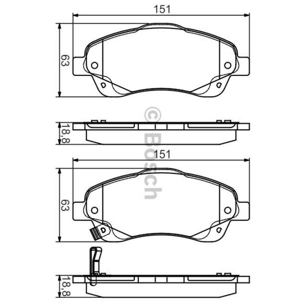 Disk Balata Toyota Avensis, Corolla Verso Ön - Bosch