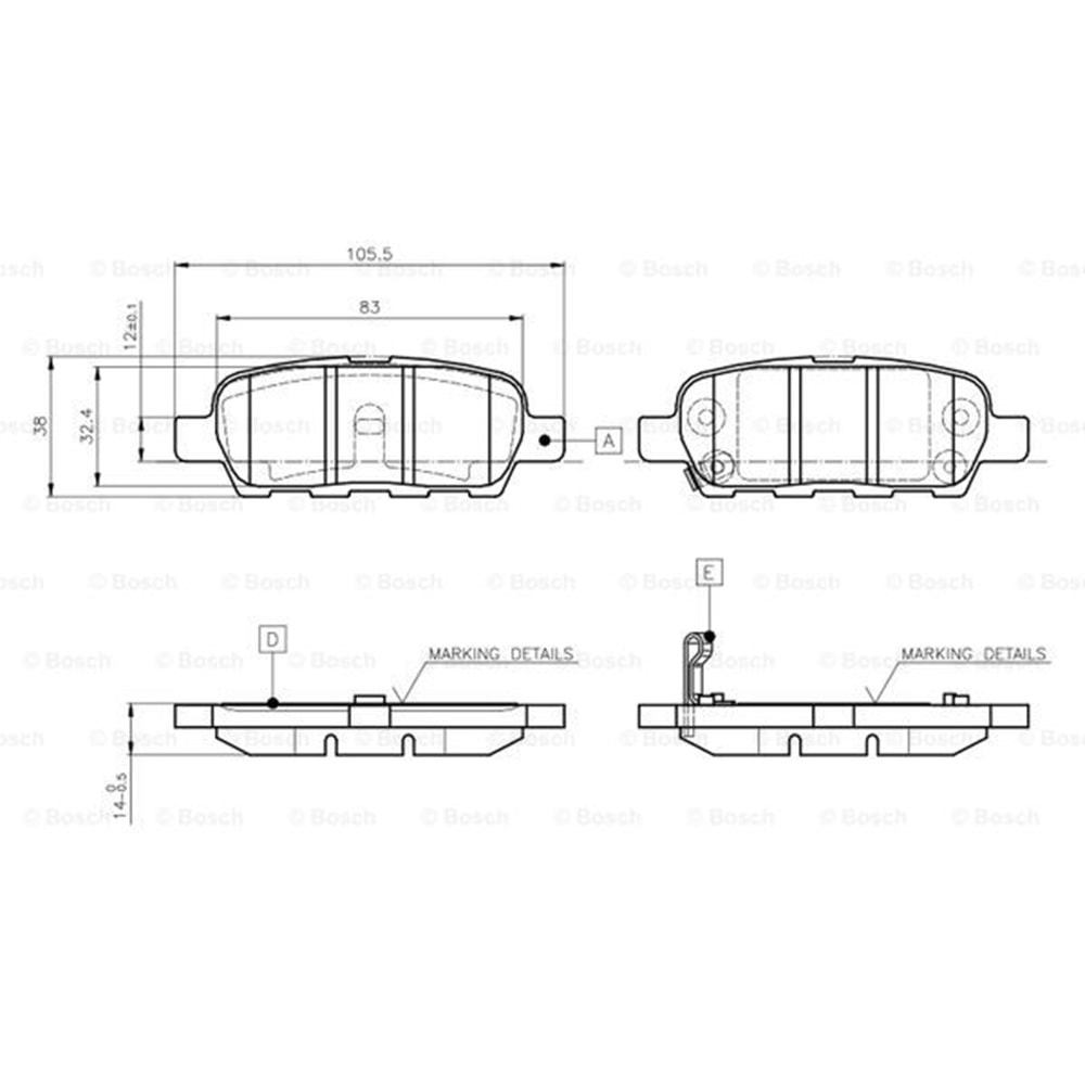 Disk Balata Nissan X-Trail, Qashqai, Suzuki Grand Vitara Arka - Bosch