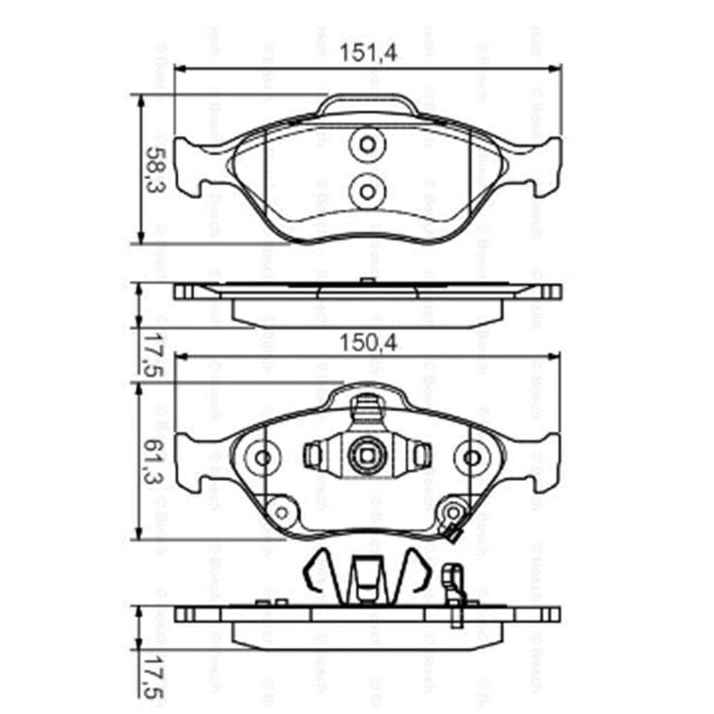 Disk Balata Toyota Yaris, Daihatsu Charade VIII Ön - Bosch