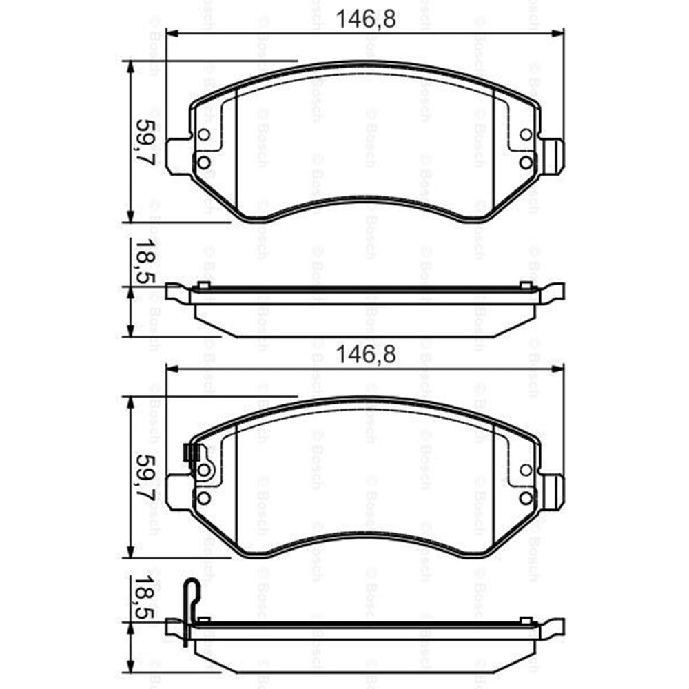 Disk Balata Jeep Cherokee, Dodge CARavAN Ön - Bosch