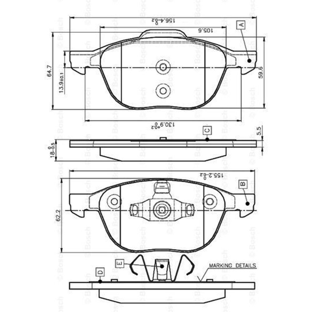 Disk Balata Ford C MAX, Volvo S40, Mazda 3 Ön - Bosch