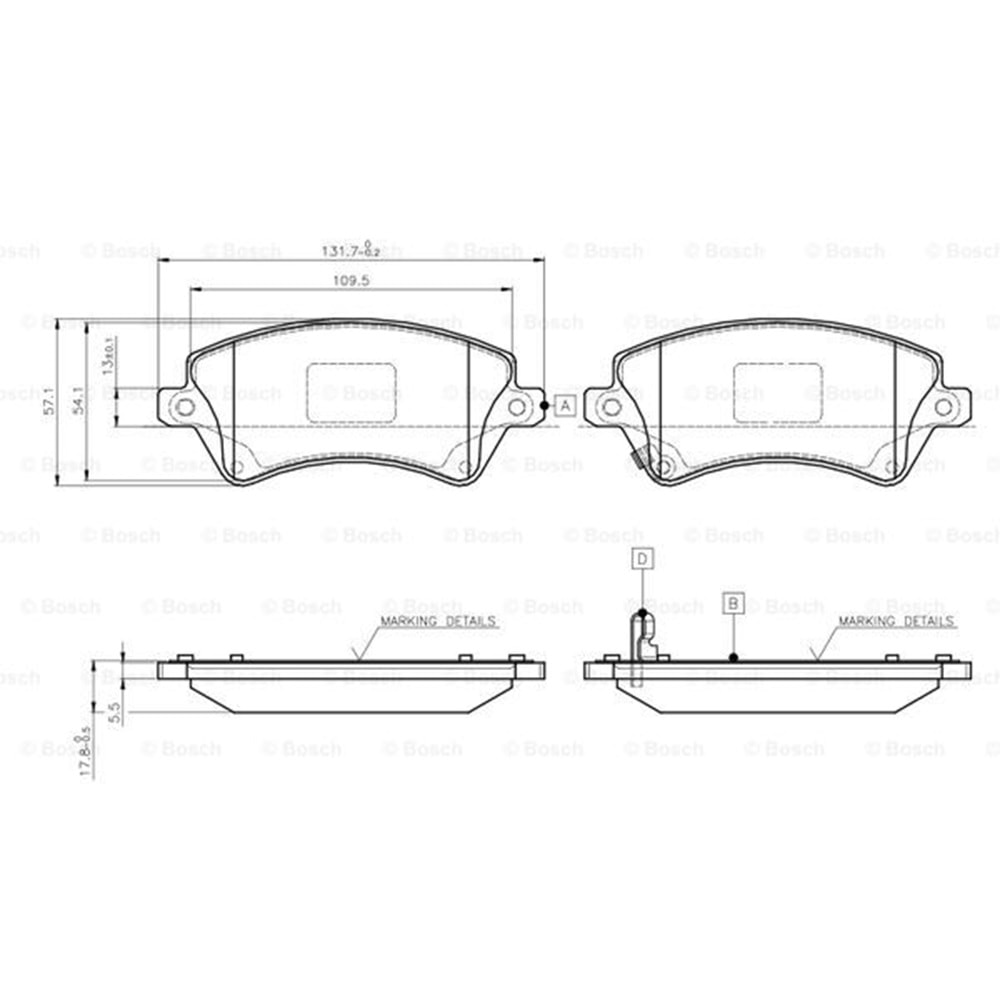 Disk Balata Toyota Corolla VVTI Ön - Bosch