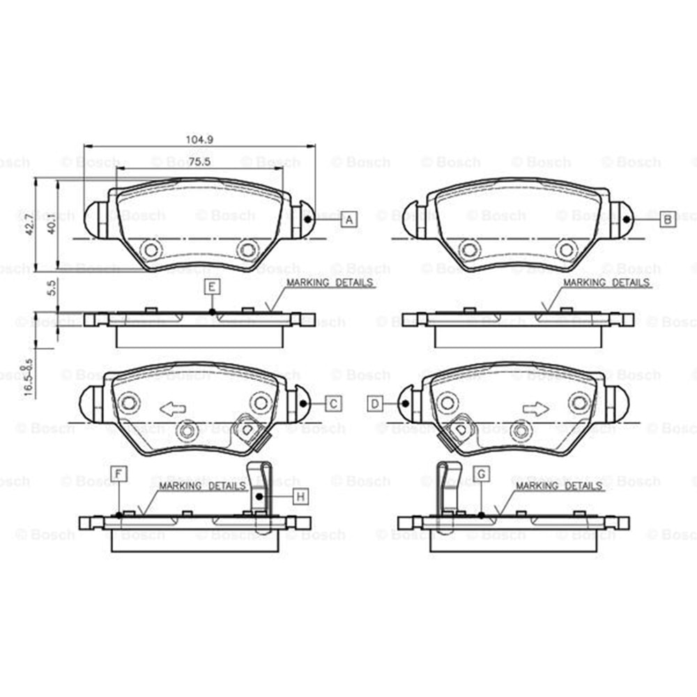 Disk Balata Opel Zafira, Astra G Arka - Bosch