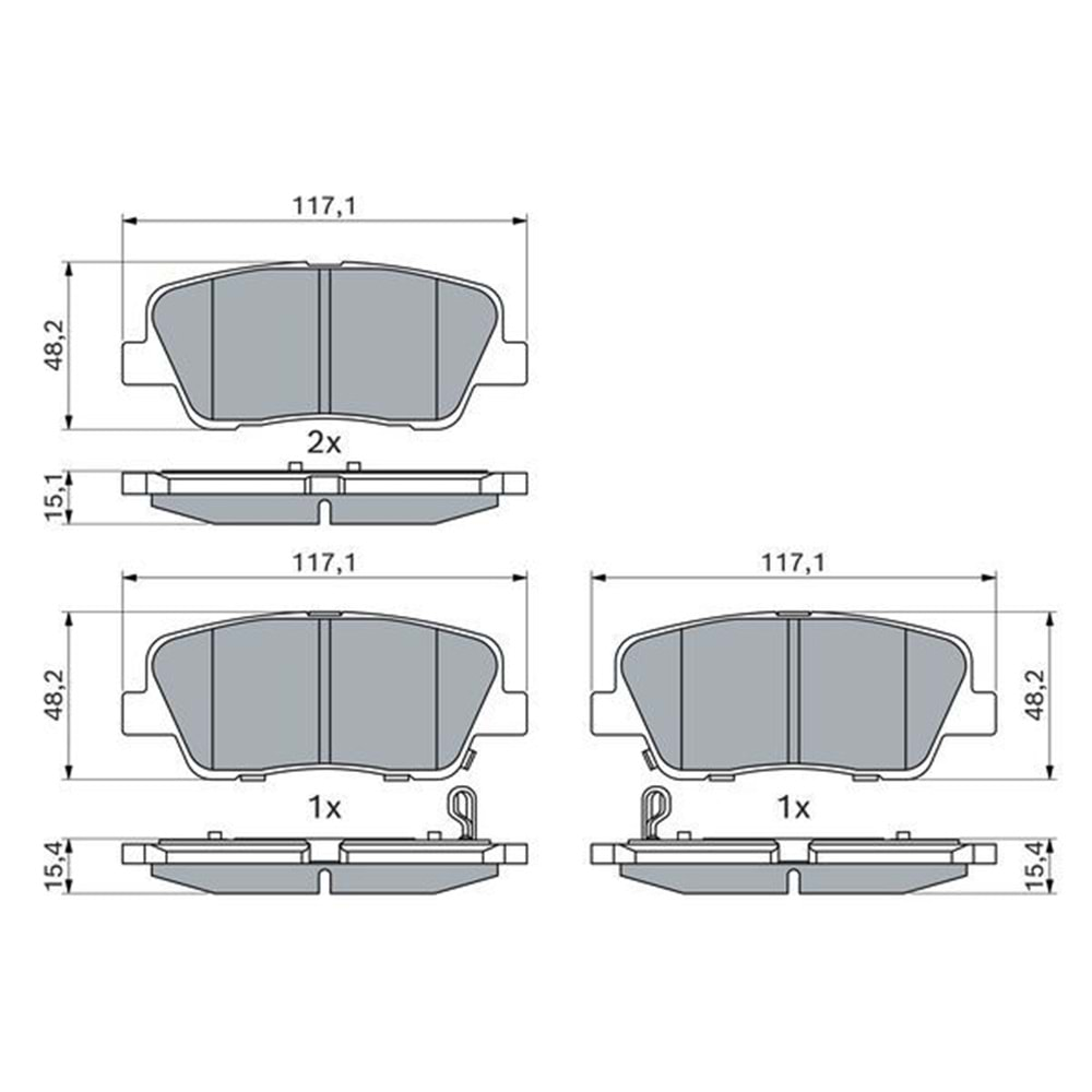 Disk Balata Kia Sorento II (XM) 2.2, Santa FE, Ssangyong Arka - Bosch