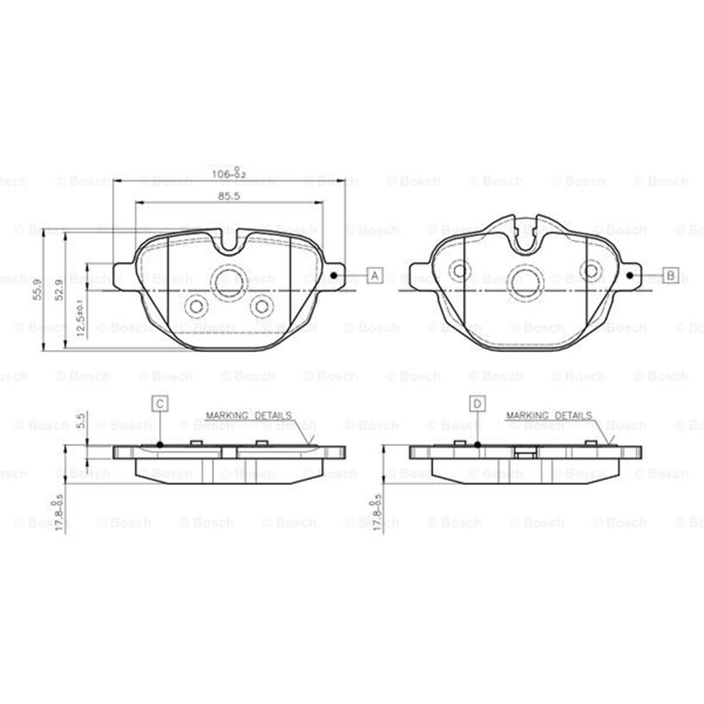 Disk Balata Bmw 5 Serisi F10 10>, X3, X4 Arka - Bosch