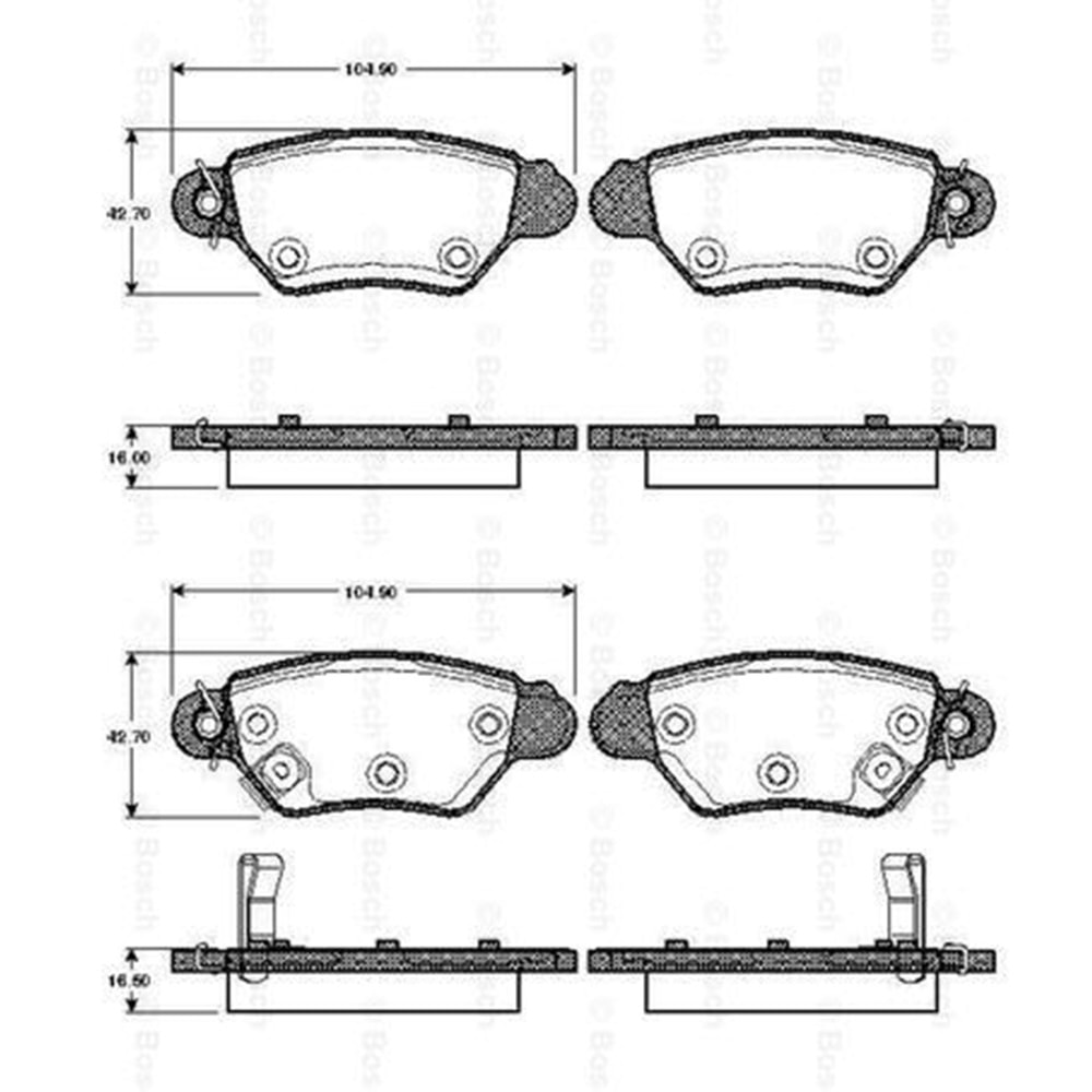 Disk Balata Opel Zafira, Astra G, Astra F Arka - Bosch