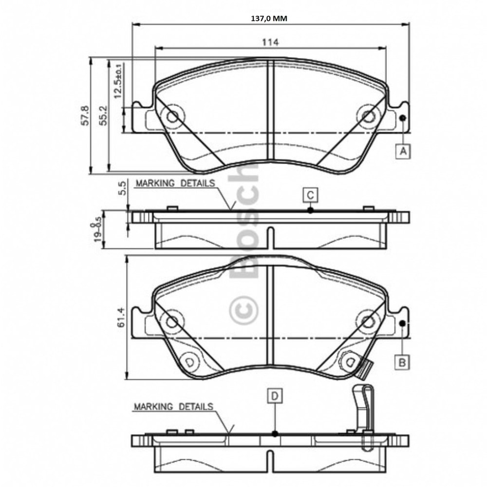 Disk Balata Toyota Corolla Auris Ön - Bosch