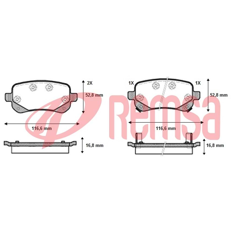 Disk Balata Fiat Freemont (JF) 2.0 MJT Arka - REMSA