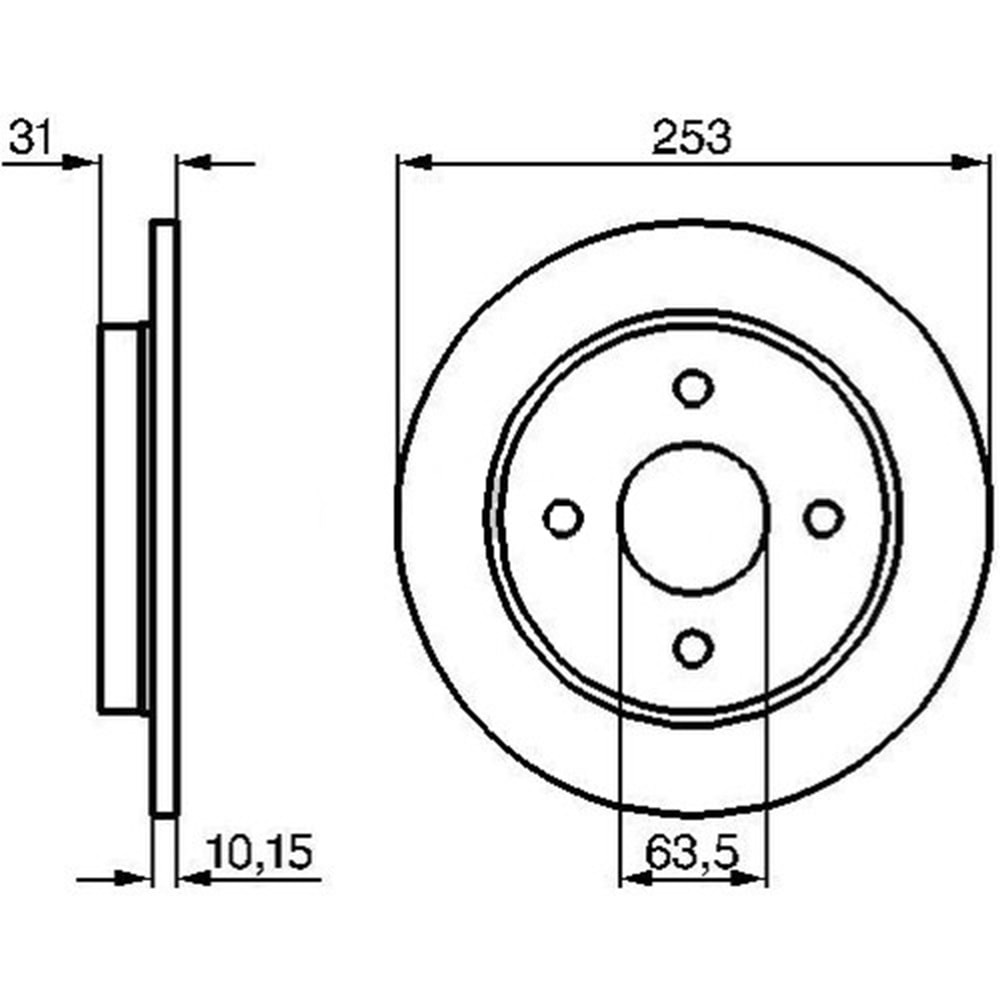 Fren Diski Ford Focus SW 98-04, Scorpio Arka - 253 MM - SYF***