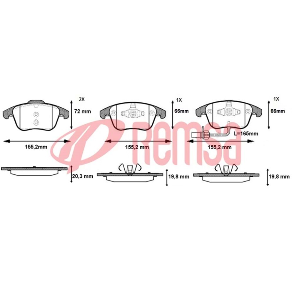 Disk Balata Vw Tiguan, Sharan, Seat Alhambra, Audi Q 3 Ön - REMSA