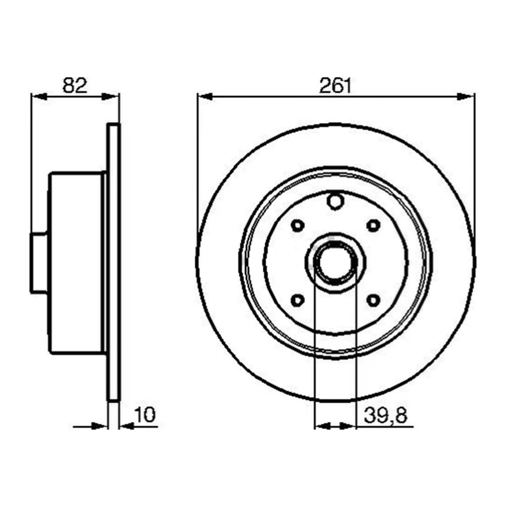 Fren Diski Opel Vectra A 2.0 88-95, Astra F 92-05, Calibra 2.0 PORYALI Arka - 261 MM - VEKa