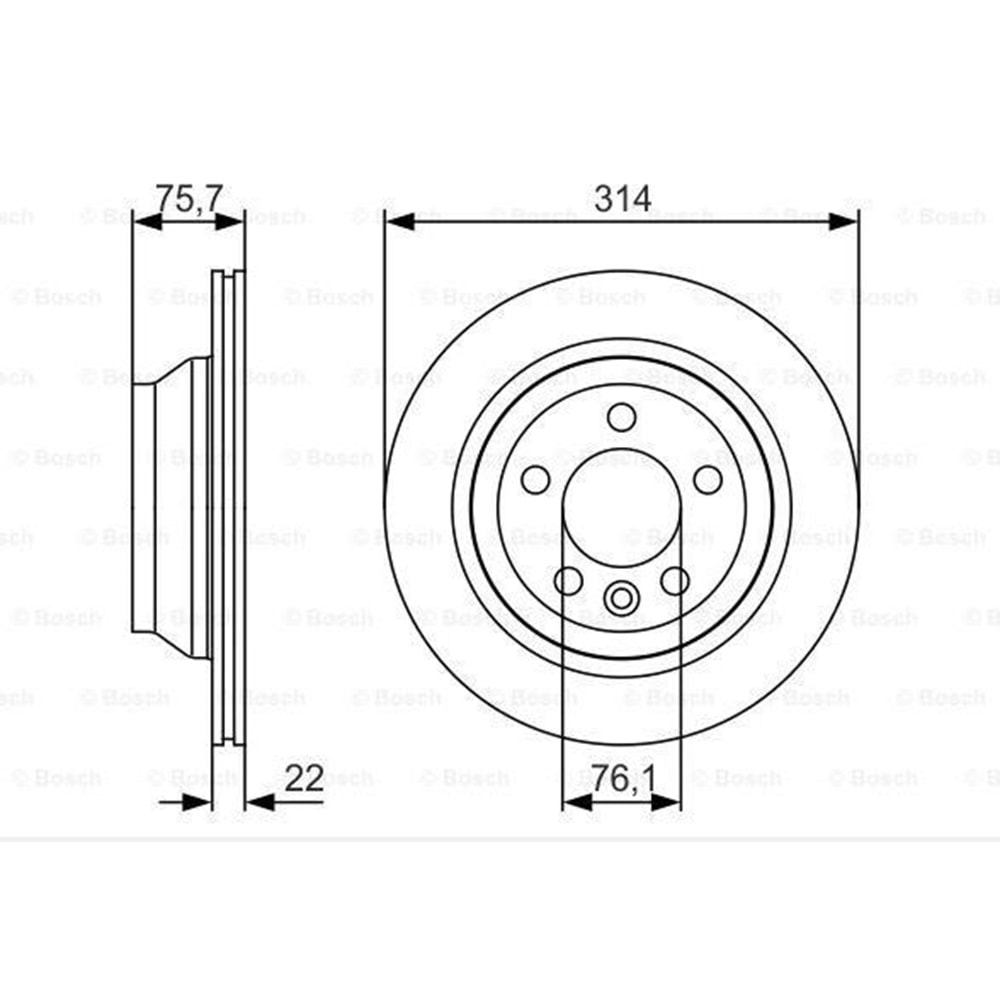 Fren Diski Vw Touareg 02-10, Transporter T5 03-15 Ön - 314 mm -