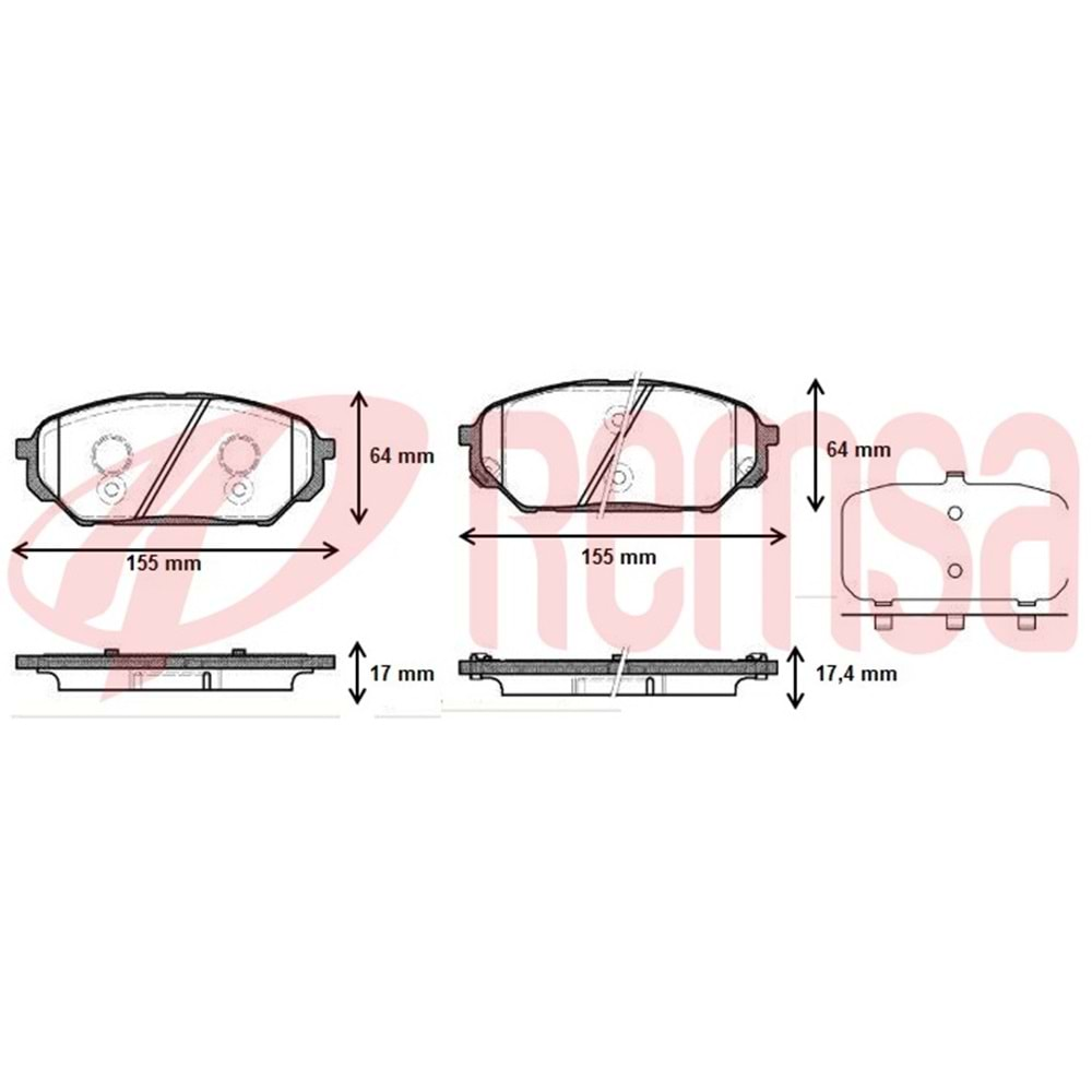 Disk Balata Hyundai İX 55 3.0 Crdi 10> Ön - REMSA