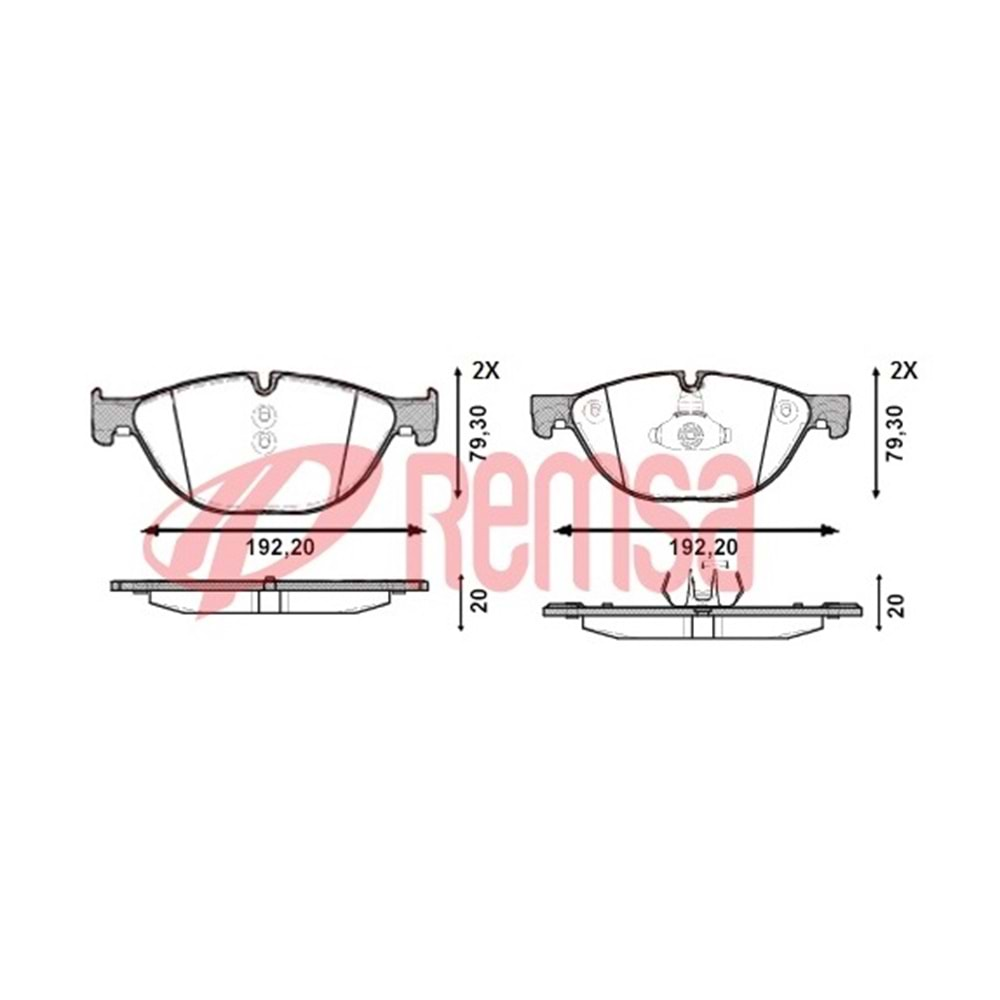 Disk Balata Bmw 5 Seri (F10), 7 Serisi 730 i 2009> Ön - REMSA