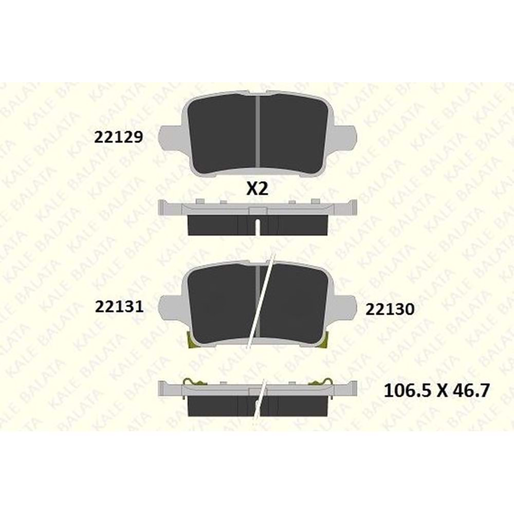 Disk Balata Opel Astra K, İnsignia B Arka - KaLE